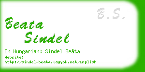 beata sindel business card
